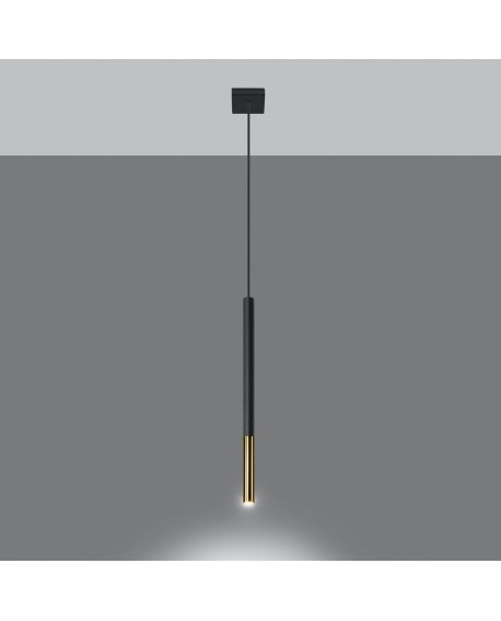 Lampa wisząca MOZAICA 1 czarny/złoto Sollux SL.0891