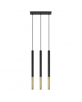 Lampa wisząca MOZAICA 3L czarny/złoto Sollux SL.0892