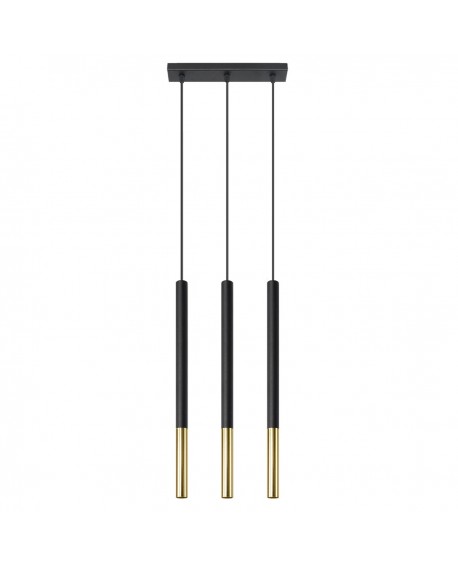 Lampa wisząca MOZAICA 3L czarny/złoto Sollux SL.0892