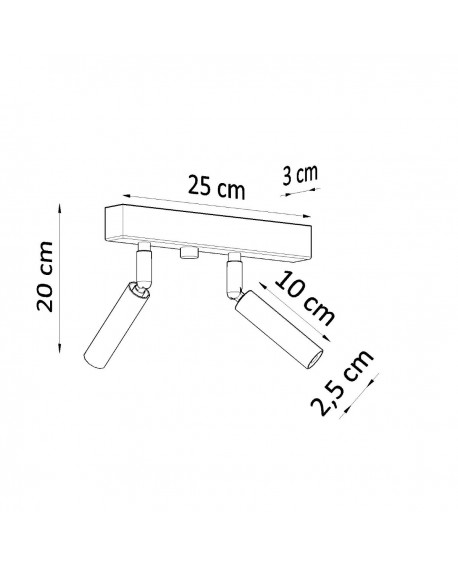 Plafon EYETECH 2 czarny Sollux SL.0898