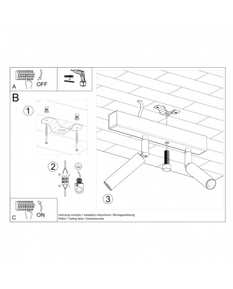 Plafon EYETECH 2 czarny Sollux SL.0898
