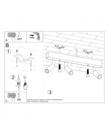 Plafon EYETECH 3 biały Sollux SL.0904