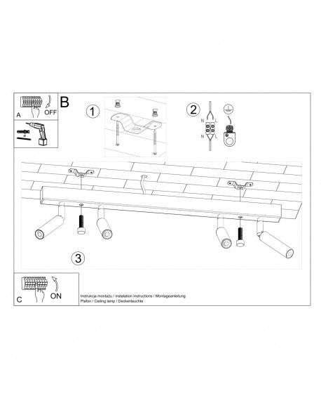 Plafon EYETECH 4 biały Sollux SL.0905