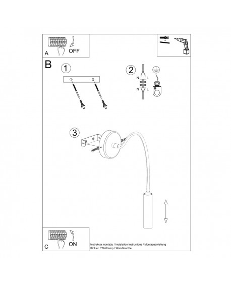 Kinkiet AXIL czarny Sollux SL.0910
