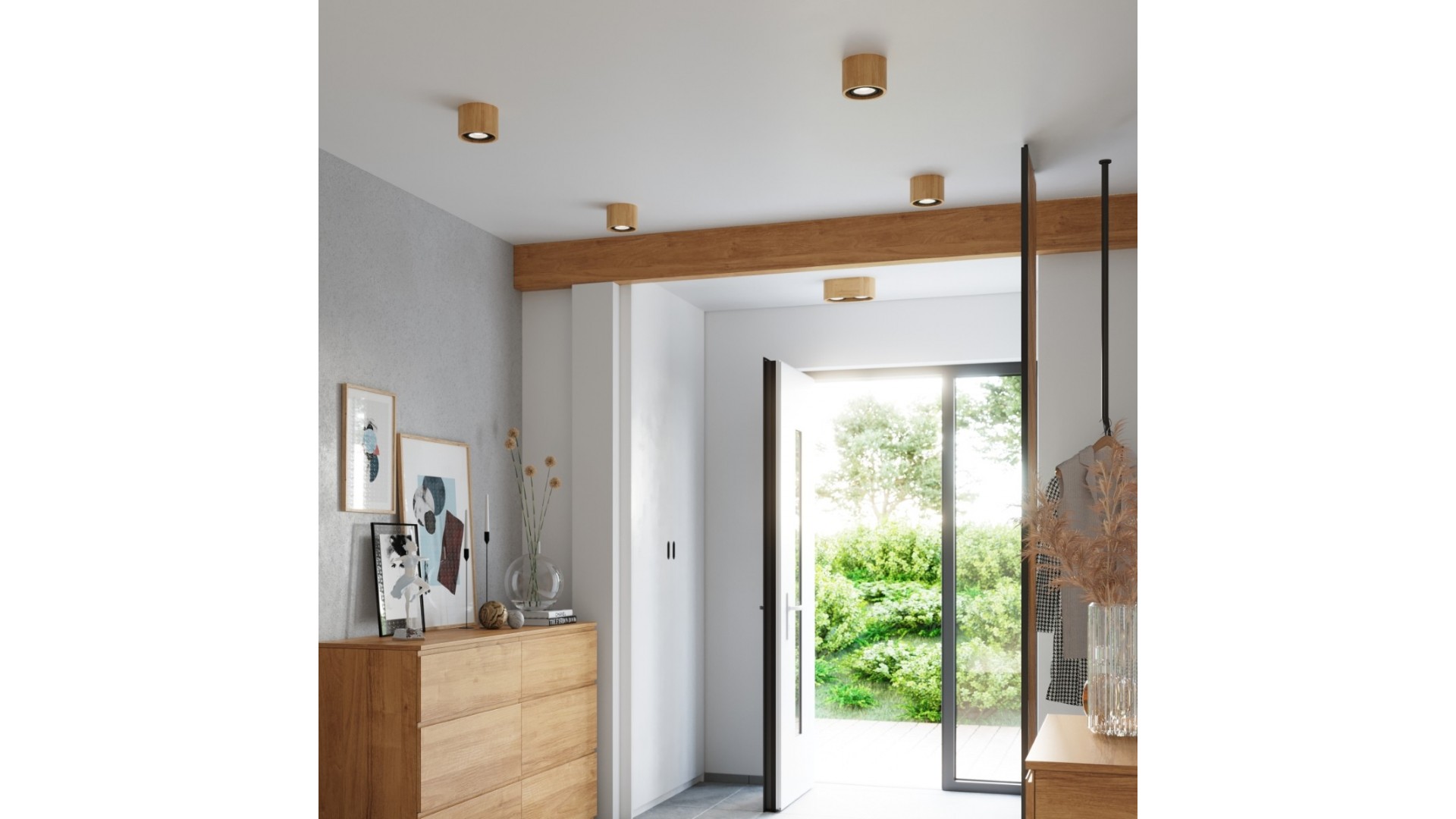 Plafon BASIC 1 naturalne drewno Sollux SL.0913