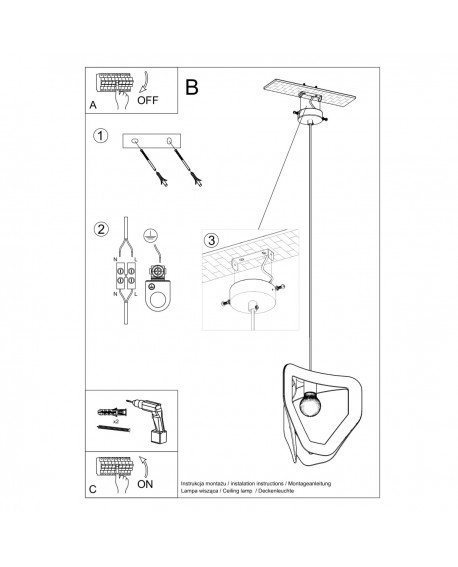 Lampa wisząca TRES biała Sollux SL.0929
