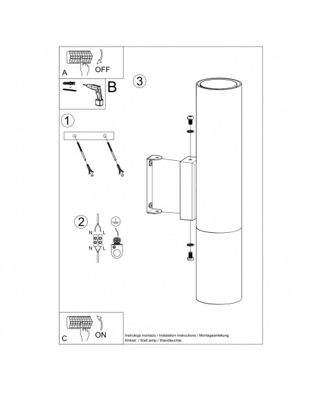 Kinkiet LOOPEZ czarny/chrom Sollux SL.0938