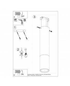 Plafon LOOPEZ czarny/chrom Sollux SL.0939