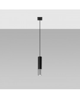 Lampa wisząca LOOPEZ 1 czarny/chrom Sollux SL.0940