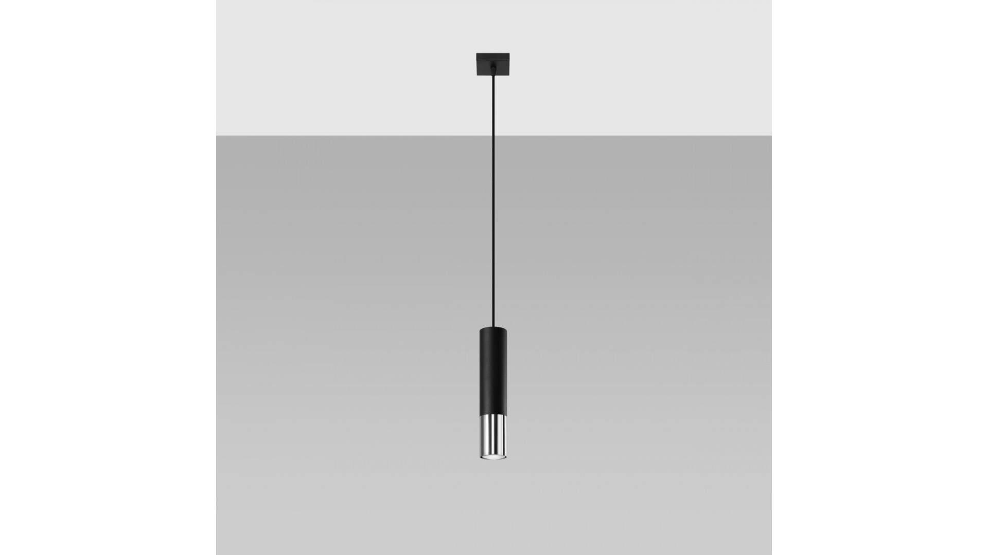 Lampa wisząca LOOPEZ 1 czarny/chrom Sollux SL.0940