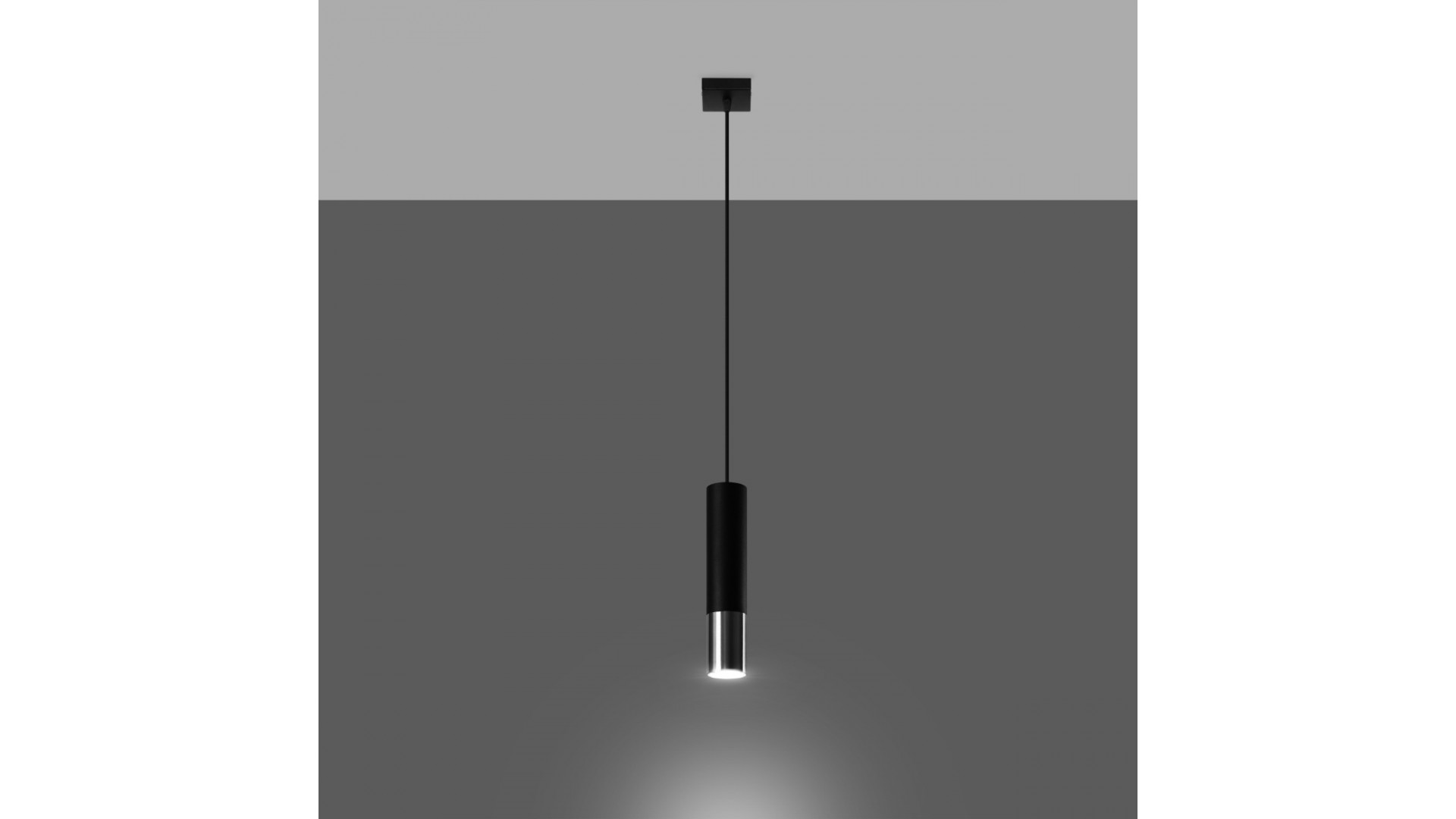 Lampa wisząca LOOPEZ 1 czarny/chrom Sollux SL.0940