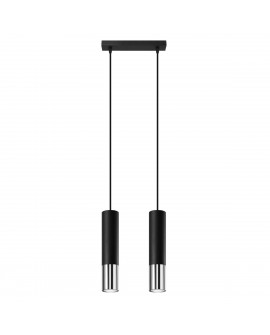 Lampa wisząca LOOPEZ 2 czarny/chrom Sollux SL.0941