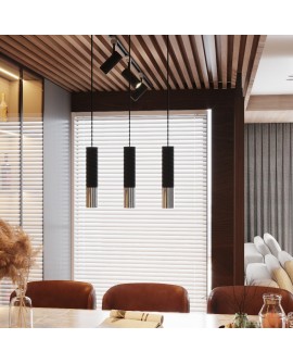 Lampa wisząca LOOPEZ 2 czarny/chrom Sollux SL.0941