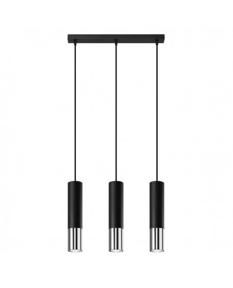 Lampa wisząca LOOPEZ 3L czarny/chrom Sollux SL.0942