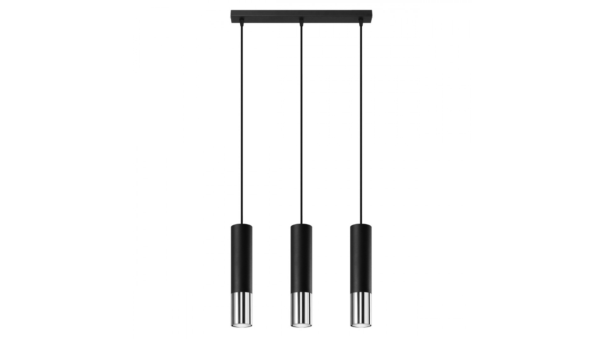 Lampa wisząca LOOPEZ 3L czarny/chrom Sollux SL.0942