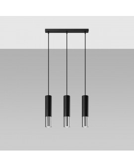 Lampa wisząca LOOPEZ 3L czarny/chrom Sollux SL.0942