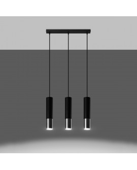 Lampa wisząca LOOPEZ 3L czarny/chrom Sollux SL.0942