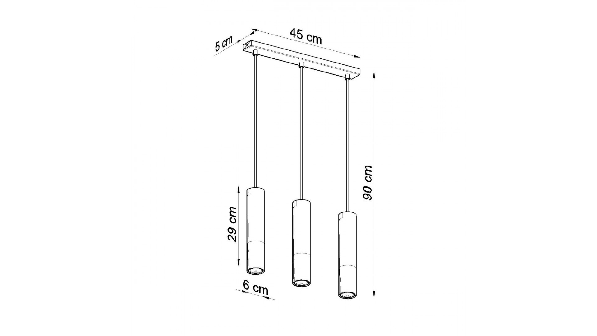 Lampa wisząca LOOPEZ 3L czarny/chrom Sollux SL.0942