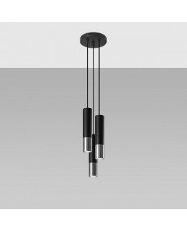 Lampa wisząca LOOPEZ 3P czarny/chrom Sollux SL.0943