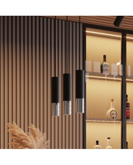 Lampa wisząca LOOPEZ 3P czarny/chrom Sollux SL.0943