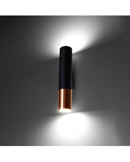 Kinkiet LOOPEZ czarny/miedź Sollux SL.0944