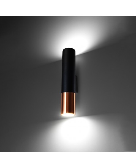 Kinkiet LOOPEZ czarny/miedź Sollux SL.0944