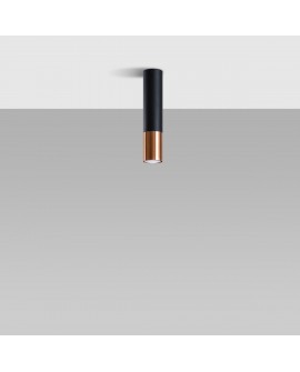 Plafon LOOPEZ czarny/miedź Sollux SL.0945