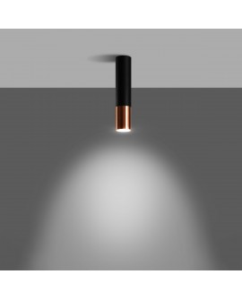 Plafon LOOPEZ czarny/miedź Sollux SL.0945