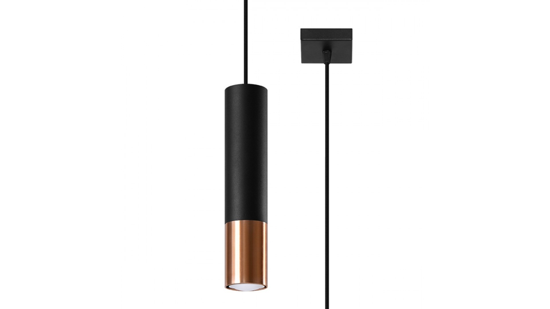 Lampa wisząca LOOPEZ 1 czarny/miedź Sollux SL.0946