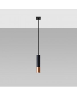 Lampa wisząca LOOPEZ 1 czarny/miedź Sollux SL.0946