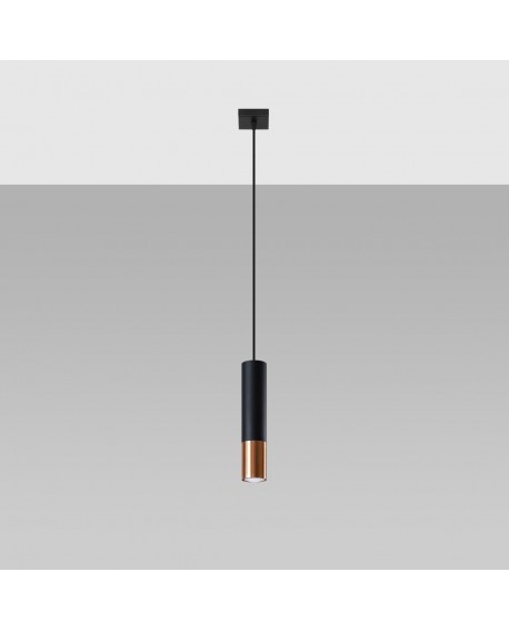 Lampa wisząca LOOPEZ 1 czarny/miedź Sollux SL.0946
