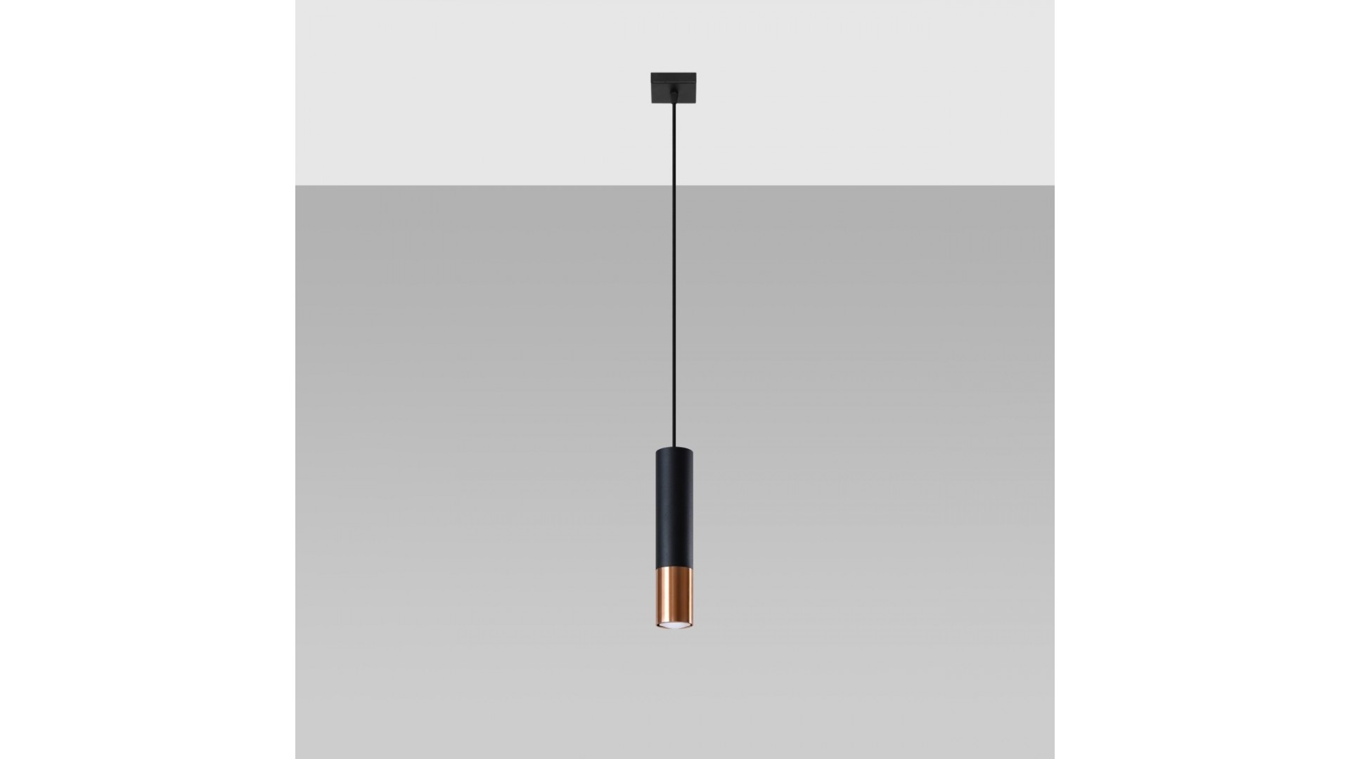 Lampa wisząca LOOPEZ 1 czarny/miedź Sollux SL.0946