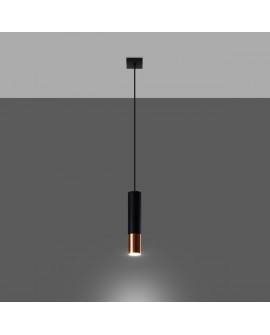 Lampa wisząca LOOPEZ 1 czarny/miedź Sollux SL.0946