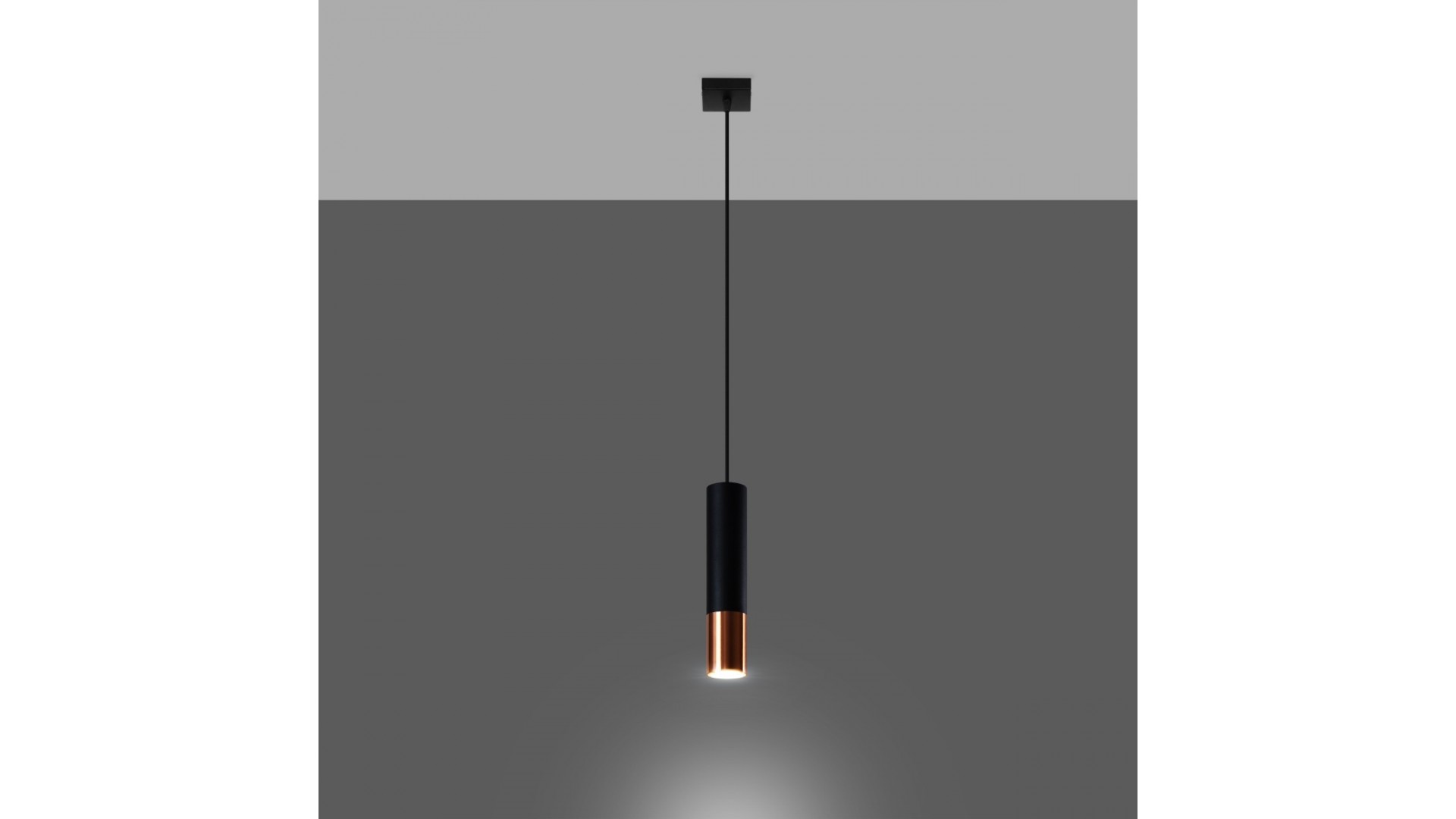 Lampa wisząca LOOPEZ 1 czarny/miedź Sollux SL.0946