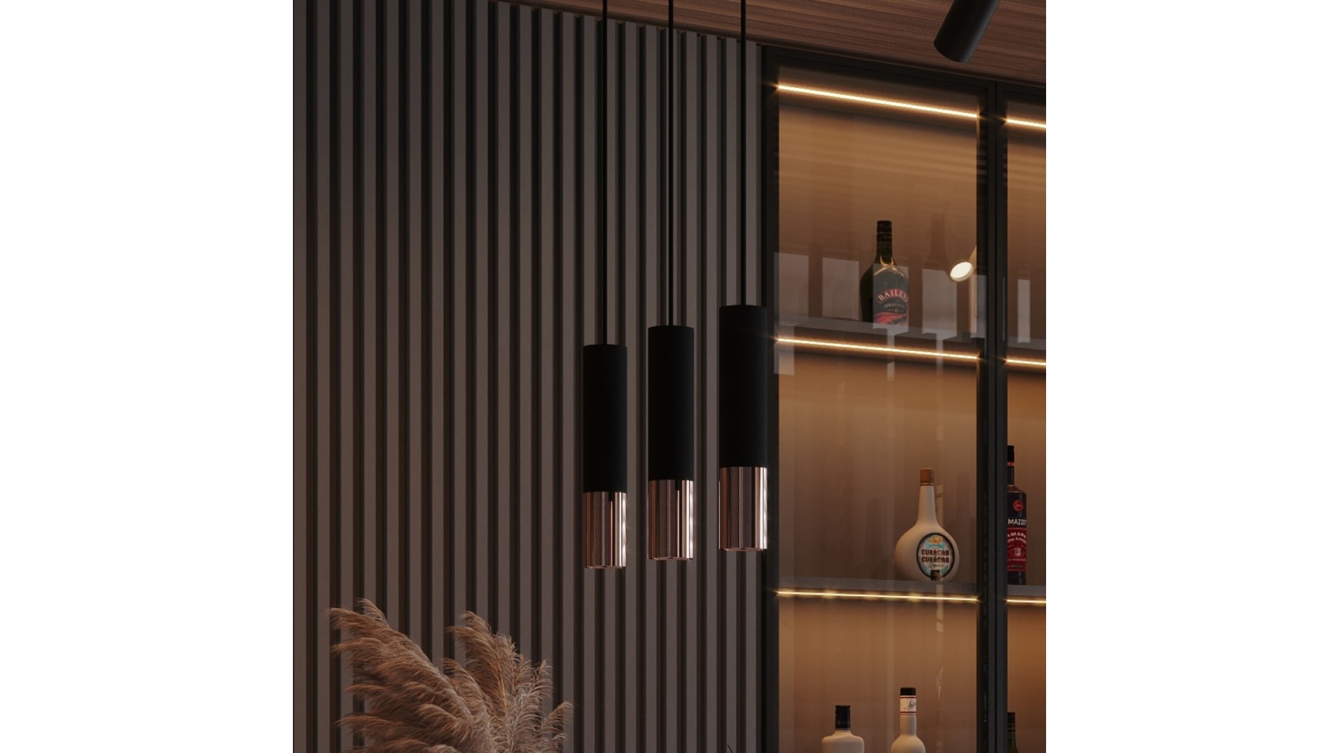 Lampa wisząca LOOPEZ 1 czarny/miedź Sollux SL.0946