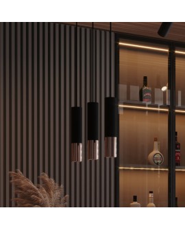 Lampa wisząca LOOPEZ 2 czarny/miedź Sollux SL.0947