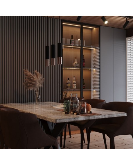 Lampa wisząca LOOPEZ 3L czarny/miedź Sollux SL.0948