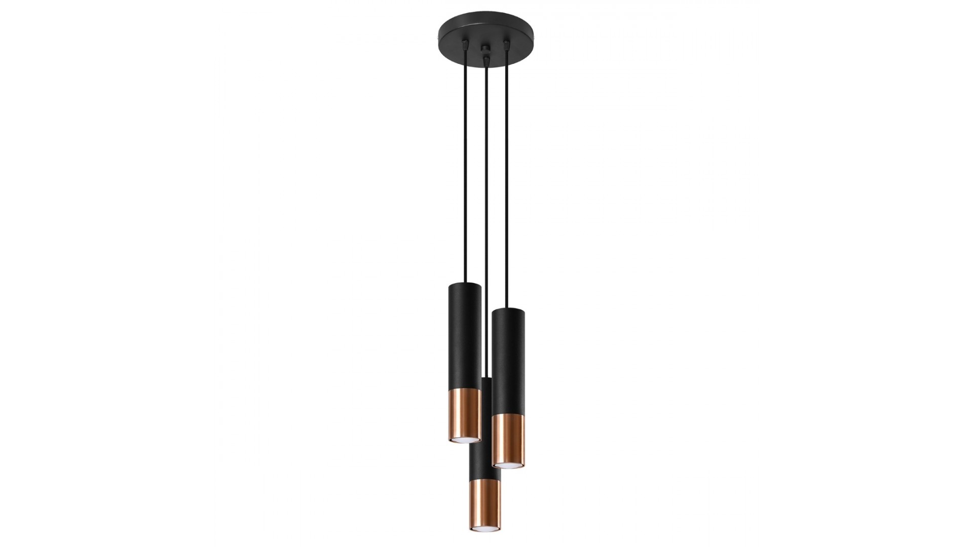 Lampa wisząca LOOPEZ 3P czarny/miedź Sollux SL.0949
