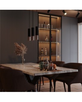 Lampa wisząca LOOPEZ 3P czarny/miedź Sollux SL.0949