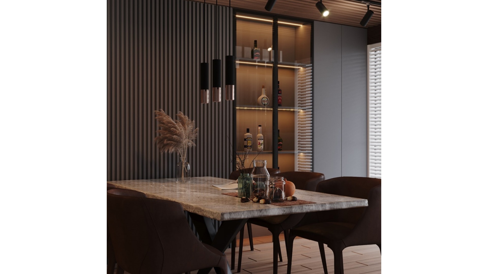 Lampa wisząca LOOPEZ 3P czarny/miedź Sollux SL.0949