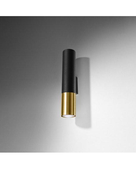 Kinkiet LOOPEZ czarny/złoty Sollux SL.0950