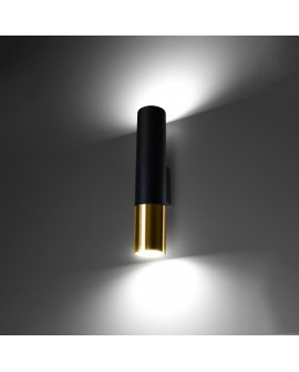 Kinkiet LOOPEZ czarny/złoty Sollux SL.0950