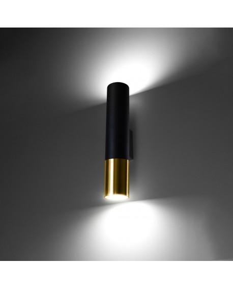 Kinkiet LOOPEZ czarny/złoty Sollux SL.0950