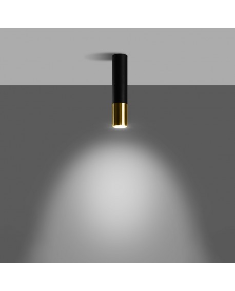 Plafon LOOPEZ czarny/złoty Sollux SL.0951