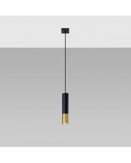 Lampa wisząca LOOPEZ 1 czarny/złoty Sollux SL.0952