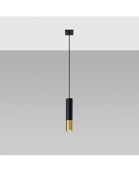 Lampa wisząca LOOPEZ 1 czarny/złoty Sollux SL.0952