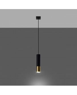 Lampa wisząca LOOPEZ 1 czarny/złoty Sollux SL.0952