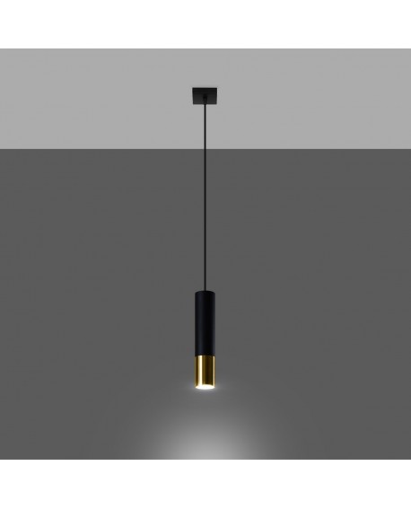 Lampa wisząca LOOPEZ 1 czarny/złoty Sollux SL.0952