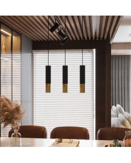 Lampa wisząca LOOPEZ 1 czarny/złoty Sollux SL.0952