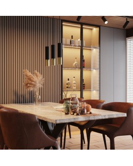 Lampa wisząca LOOPEZ 2 czarny/złoty Sollux SL.0953